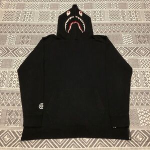 A Bathing Ape Bape Side Zip Shark Pullover Hoodie Size Extra Large